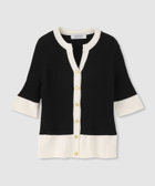 ◇バイカラーキーネック5分袖CD|allureville OFFICIAL SITE / ONLINE