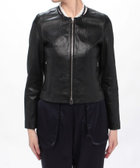 レザークルーネックジャケット|allureville OFFICIAL SITE