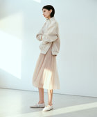 allureville ベージュ ロング プリーツスカート LOULOU WILLOUGHBY】シャイニーサテンプリーツスカート
