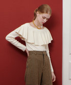 LOULOU WILLOUGHBY】ラッフルオフショルプルオーバー