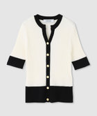 【LOULOU WILLOUGHBY】キーネックリブカーディガン LOULOU WILLOUGHBY】キーネックリブカーディガン （カーディガン