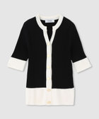 ◇ 【LOULOU WILLOUGHBY】バイカラーキーネック5分袖