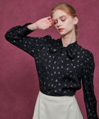 美品☆ルルウィルビー ボウタイ ブラウス ジャガード フリルカラー 総柄 日本製 LOULOU WILLOUGHBY】KEYジャガードボウタイブラウス|allureville