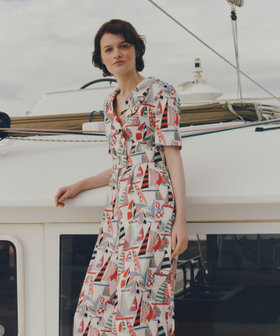 【LOULOU WILLOUGHBY】RATTI マリーナプリントオールインワン