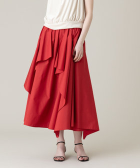 ルルウィルビー イレギュラーラッフルスカート ベージュ 美品 セール】【LOULOU WILLOUGHBY】イレギュラーラッフルスカート