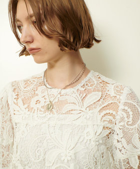 WACOALDIAブラウス　バラ柄 ぼかしフラワープリントブラウス