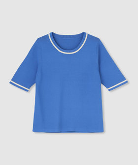 総針コンパクトクルーネックプルオーバー