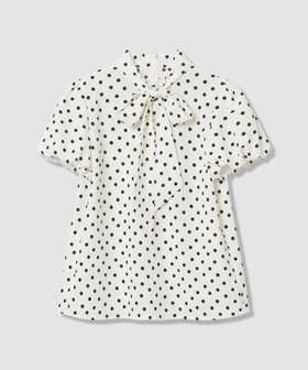 【LOULOU WILLOUGHBY】デシンドットリボンブラウス