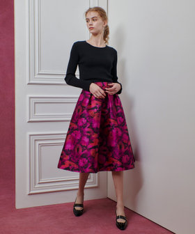 LOULOU WILLOUGHBY】LIMONTAジャガードフレアスカート|allureville