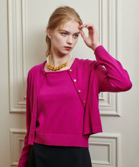 LOULOU WILLOUGHBY】メリノウールカラーカーディガン|allureville