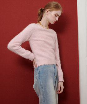 LOULOU WILLOUGHBY】カシミヤブレンドファー加工プルオーバー