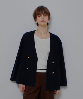 ガーターノーカラーニットジャケット|allureville OFFICIAL SITE