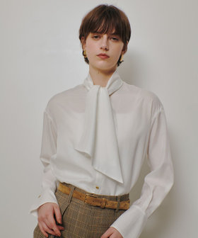 キュプラコットンビッグタイブラウス