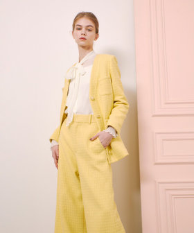 新品タグ付【ＬＯＵＬＯＵ　ＷＩＬＬＯＵＧＨＢＹ】リングツイードダブルジャケット LOULOU WILLOUGHBY】パピヨンツイードジャケット|allureville