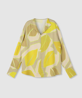 FASACリーフプリントフレンチカラーシャツ