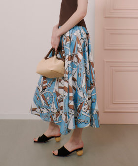 美品 LOULOU WILLOUGHBY　リーフプリントマーメイドスカート　M LOULOU WILLOUGHBY】RATTI マリーナプリントフレアスカート