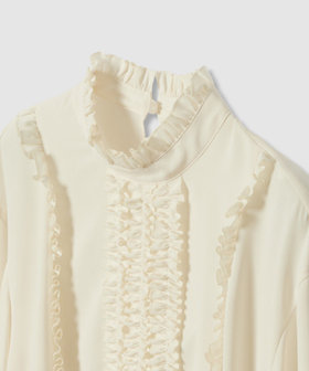 ブラウス シャツ 「LOULOU WILLOUGHBY」スタンドフリルシャーリングブラウス レディース allureville｜【LOULOU WILLOUGHBY】スタンドフリルシャーリング