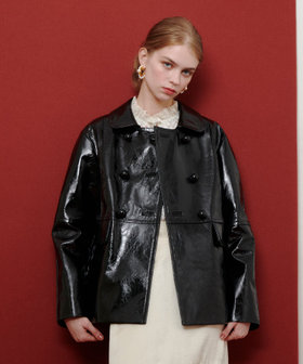LOULOU WILLOUGHBY】クラッシュエナメルレザーブルゾン|allureville