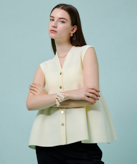 BLUELEA ぺプラムジレ ベージュ 試着のみ ペプラムジレ|allureville OFFICIAL SITE / ONLINE SHOP