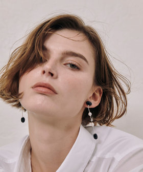 RAGBAG(ラグバグ)】 PEARL ONYX LONG EARRINGS|allureville