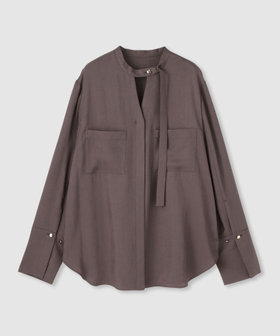 ❤️タグ付き新作　5.2万円　プリーツボウタイブラウス／アルアバイル　ダイアグラム ブライトツイルアシメボウブラウス|allureville OFFICIAL SITE