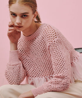 LOULOU WILLOUGHBY】シフォンパピエメッシュプルオーバー LOULOU WILLOUGHBY】シフォンパピエメッシュプルオーバー