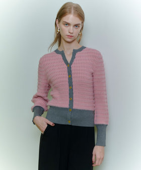 ◇【LOULOU WILLOUGHBY】フェザーボーダーカーディガン|allureville