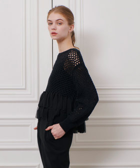LOULOU WILLOUGHBY】シフォンパピエメッシュプルオーバー LOULOU WILLOUGHBY】シフォンパピエメッシュプルオーバー