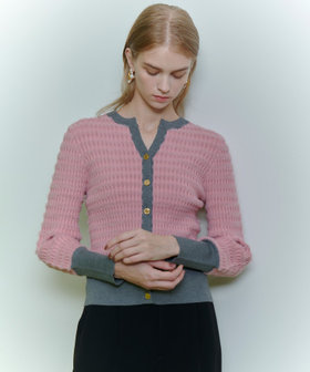 ◇【LOULOU WILLOUGHBY】フェザーボーダーカーディガン|allureville