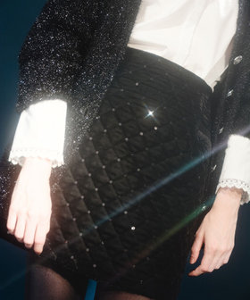 【LOULOU WILLOUGHBY】ベロアキルティングミニスカート