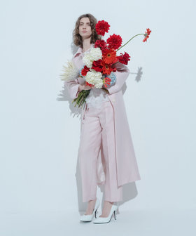 【LOULOU WILLOUGHBY】シルクウールツイルタックパンツ