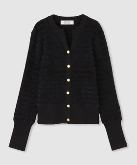 LOULOU WILLOUGHBY（ルルウィルビー）フェザーボーダーカーディガン ◇【LOULOU WILLOUGHBY】フェザーボーダーカーディガン|allureville