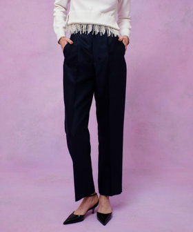 【LOULOU WILLOUGHBY】シルクウールツイルタックパンツ