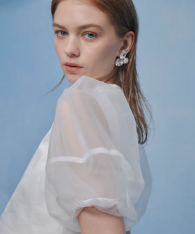 【LOULOU WILLOUGHBY】バルーンスリーブシャツブラウス