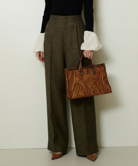 リネンウールストレートパンツ