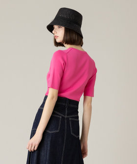 美品♡allureville ソウバリバスクボーダープルオーバー　　春ニット LOULOU WILLOUGHBY】ソウバリクルー5分袖プルオーバー