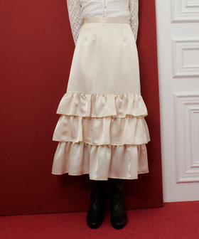 【LOULOU WILLOUGHBY】トリアセサテンティアードスカート