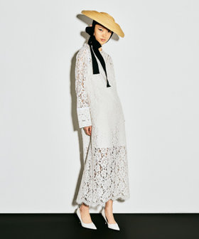 【LOULOU WILLOUGHBY】パールネックレースワンピース