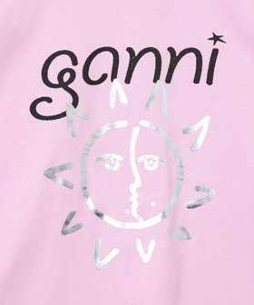 GANNI ガニー　ロゴ入りオーバーサイズTシャツ　カットソー　トップス　ピンク GANNI ガニー ロゴ入りオーバーサイズTシャツ カットソー
