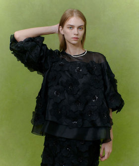 LOULOU WILLOUGHBY】オーガンフラワーブラウス|allureville OFFICIAL