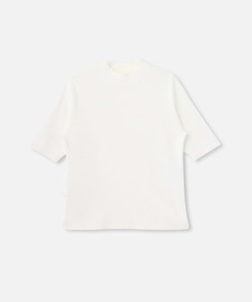 ◇総針モックネック5分袖プルオーバー