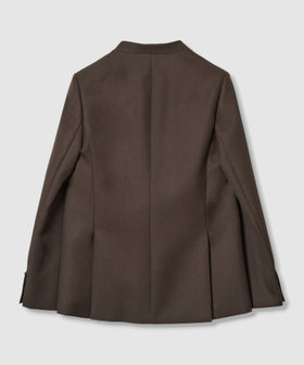 allurevilve アルアバイル ラムレザーノーカラージャケット セール】 ラムレザーコンパクトリブブルゾン （ブルゾン