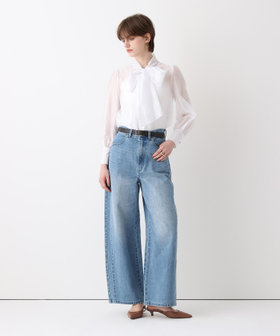 サイド切替オーバルデニムパンツ