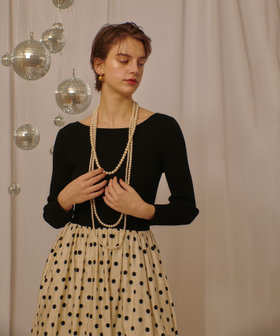 allureville ドッキングヘムワンピース　ニット　ブラック allureville ドッキングヘムワンピース ニット ブラック ドッキング