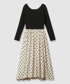 ドット柄ドッキングニットワンピース|allureville OFFICIAL SITE