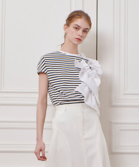 LOULOU WILLOUGHBY】ギャザーレイヤーTシャツ|allureville