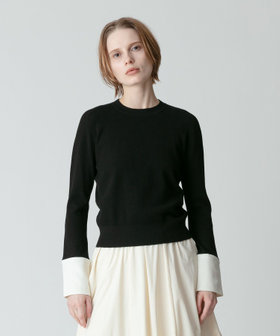 美品✨アルアバイル　シャツカフスコンビプルオーバー　2024AW 黒 シャツカフスコンビプルオーバー|allureville OFFICIAL SITE / ONLINE