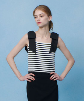 LOULOU WILLOUGHBY】ショルダーリボンミニタンクプルオーバー