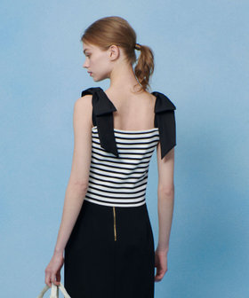 LOULOU WILLOUGHBY】ショルダーリボンミニタンクプルオーバー