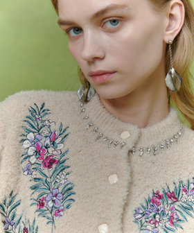 【LOULOU WILLOUGHBY】フラワーズエンブロイダリーカーディガン